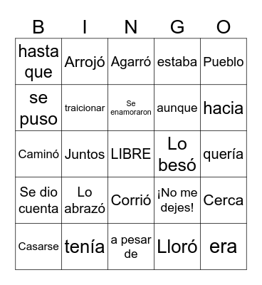 La Llorona Bingo Card