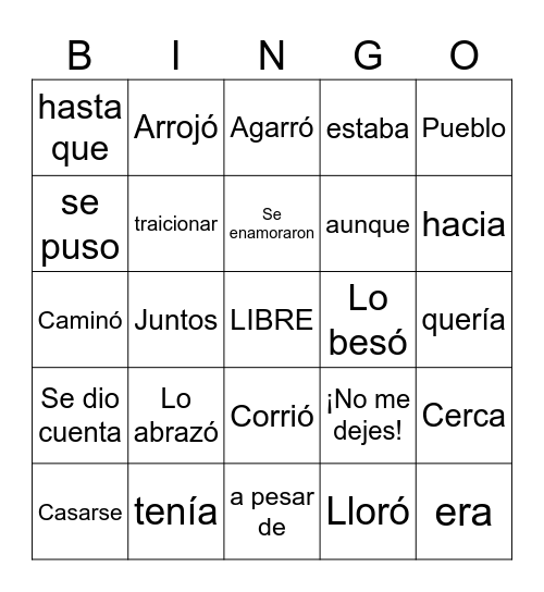 La Llorona Bingo Card