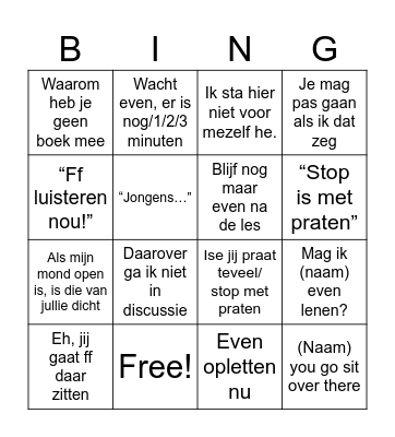 We vervelen ons🥹 Bingo Card
