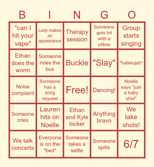 BDAY BINGO! Bingo Card