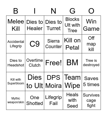 Overwatch Bingo Card