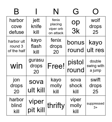 Breeze TMV Bingo Card