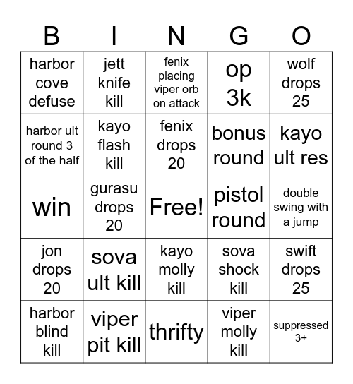 Breeze TMV Bingo Card