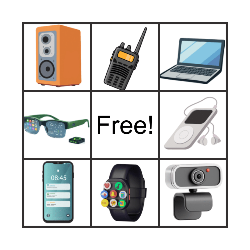 Gadgets Bingo Card