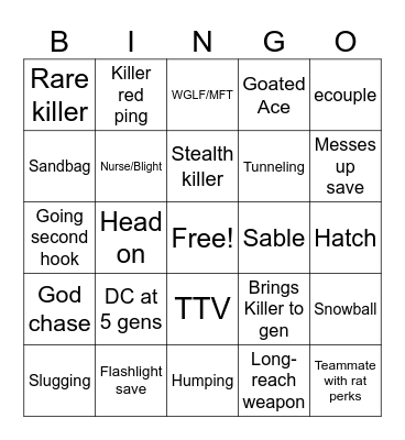 DBD soloq bingo Card