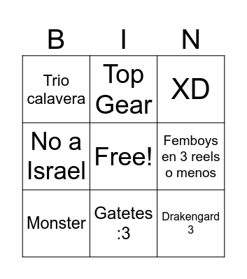 Insta Bingo Card