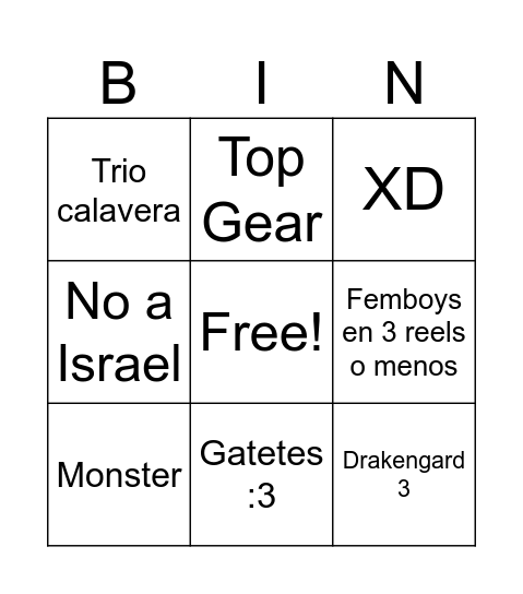 Insta Bingo Card