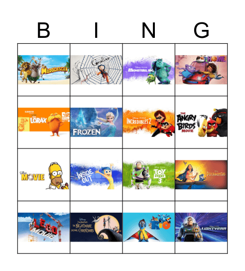 Movies Bingo Card