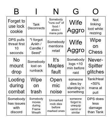 Karazhan Bingo Card