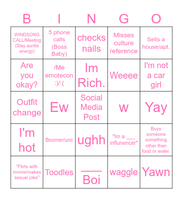 Baby Bingo Card