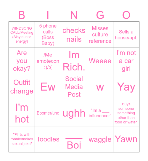 Baby Bingo Card