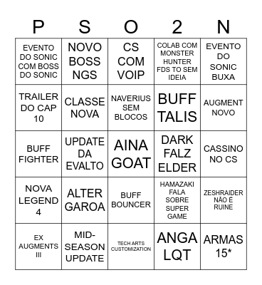 HEADLINE Bingo Card