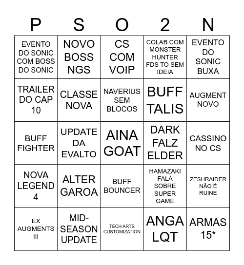 HEADLINE Bingo Card