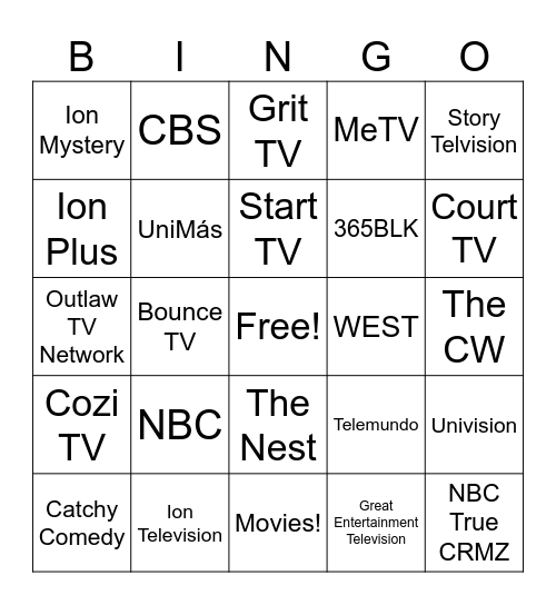 OTA Networks Bingo Card