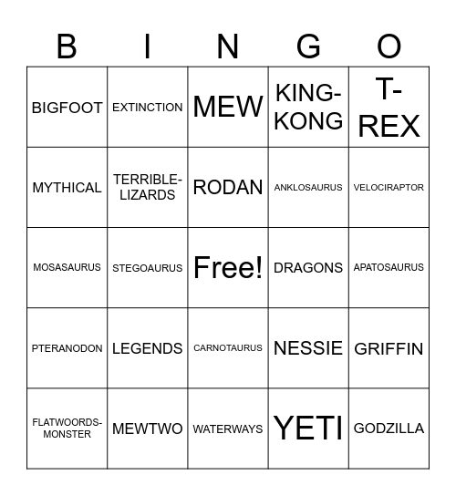 YOU DON'T SEE THESE EVERYDAY! Bingo Card