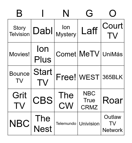 OTA Networks Bingo Card