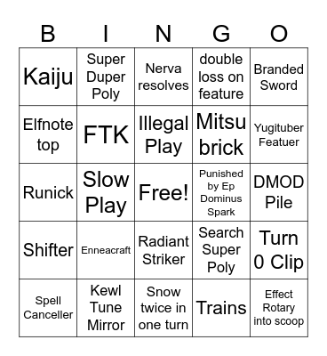 blzd bingo Card