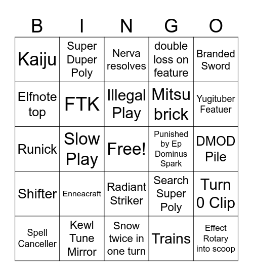 blzd bingo Card