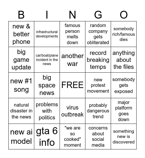 SUMMER 2026 BINGO Card