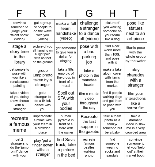SFA BINGO Card