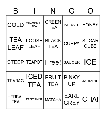 SPRING TEA Bingo Card
