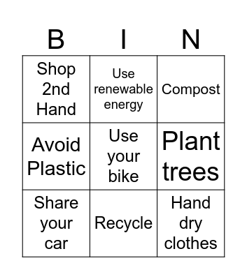 Climate change Bingo Card