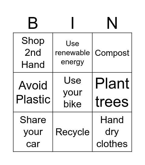 Climate change Bingo Card