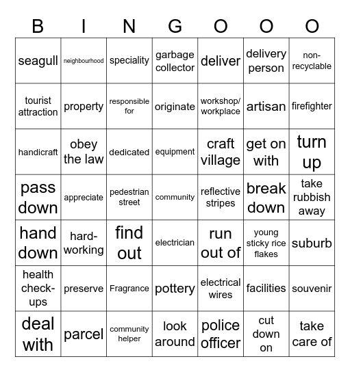 LOCAL COMMUNITY Bingo Card