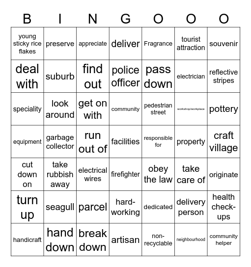 LOCAL COMMUNITY Bingo Card