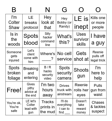Tracker TV Bingo Card