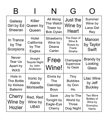 You Had Me At Merlot Bingo Card