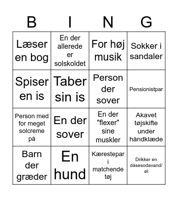 Menneskebingo Card
