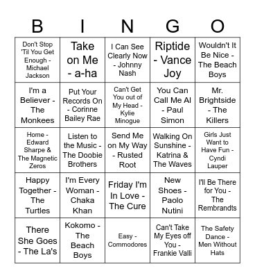 Easy Weekend Bingo Card