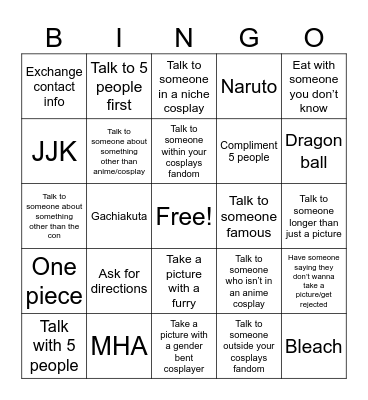 Con Bingo Card