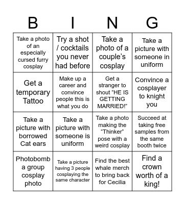 Tomas Stag Do Bingo Card