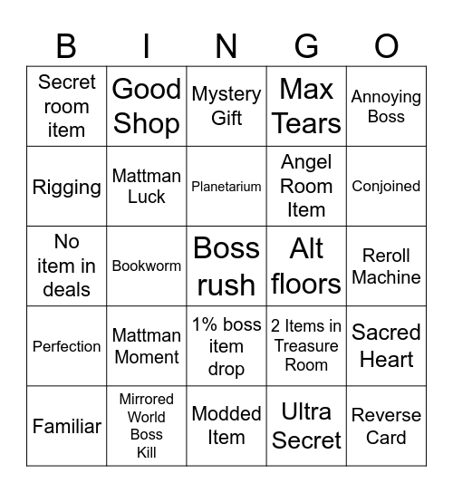 Ishak Bingo Card