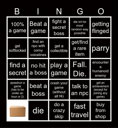 game bingo card Bingo Card
