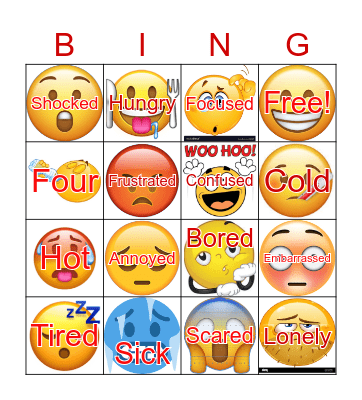 Emotions Bingo Card