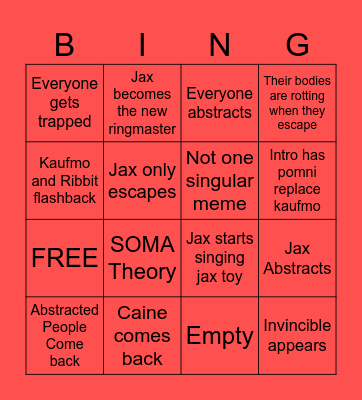 TADC EP9 BINGO CARD Bingo Card