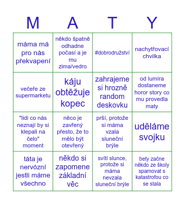 MYSTERIÓZNÍ VÝLET Bingo Card