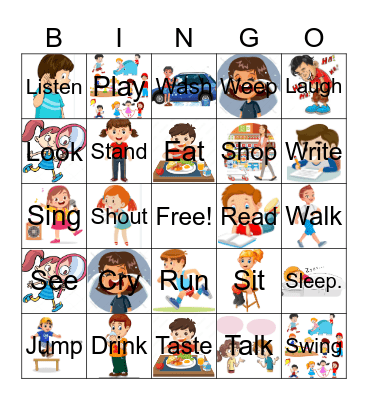 VERBS Bingo Card