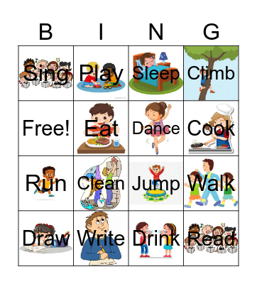 VERBS Bingo Card