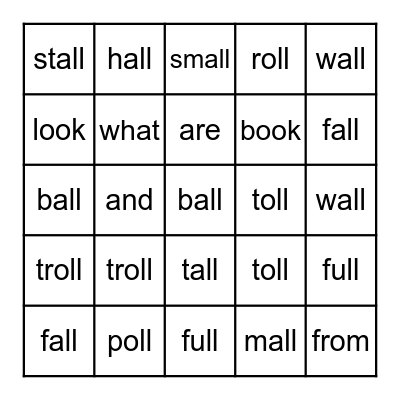 UFLI Lesson 42 Bingo Card