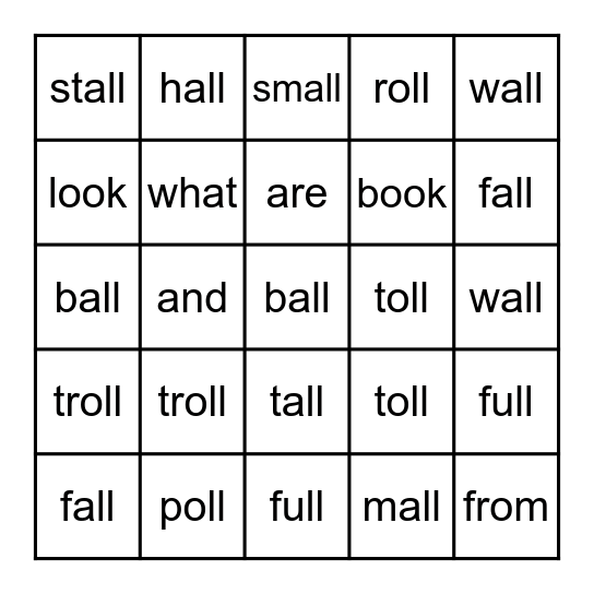 UFLI Lesson 42 Bingo Card