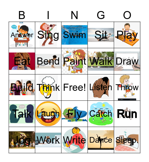 Verbs! Bingo Card