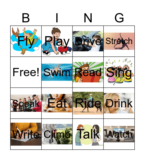 VERBS Bingo Card