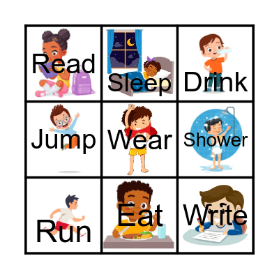 Verbs Bingo Card