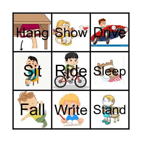 verbs Bingo Card