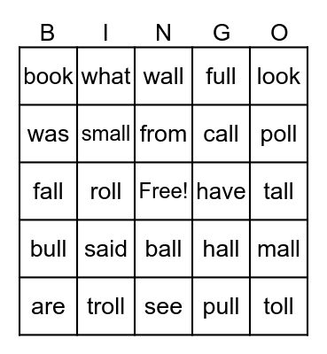 UFLI Lesson 43 Bingo Card