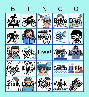 VERBS Bingo Card